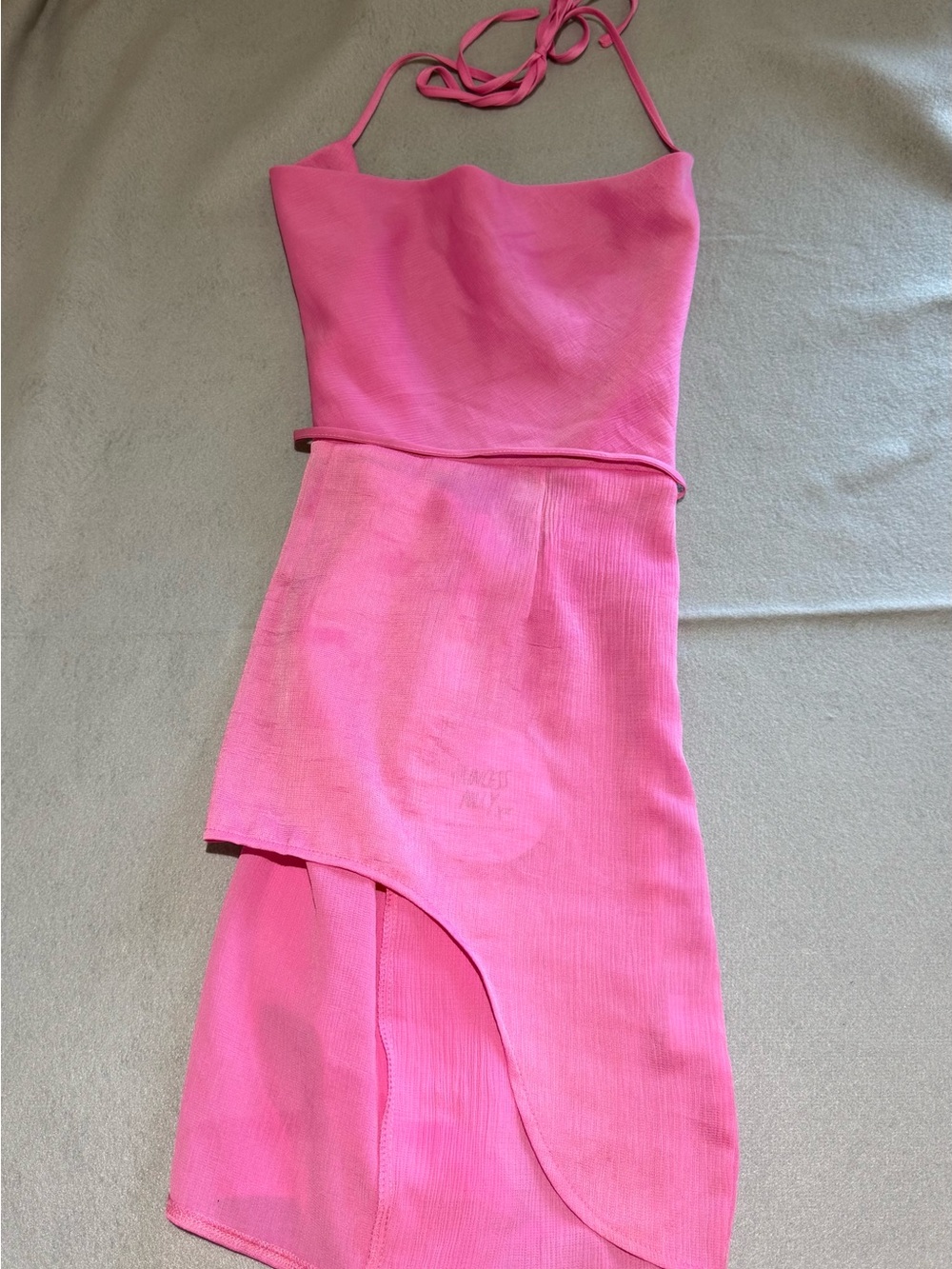 Princess Polly Pink Asymmetrical Halter Midi Dress